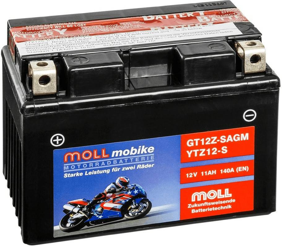 Motorradbatterien MOLL Mobike AGM 12V 11Ah GT12Z-S